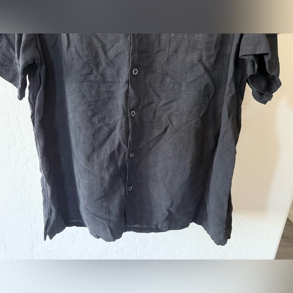 Tasso Elba|Men’s Black Linen/Silk casual button down Shirt,short sleeve•Size XL - Picture 4 of 10